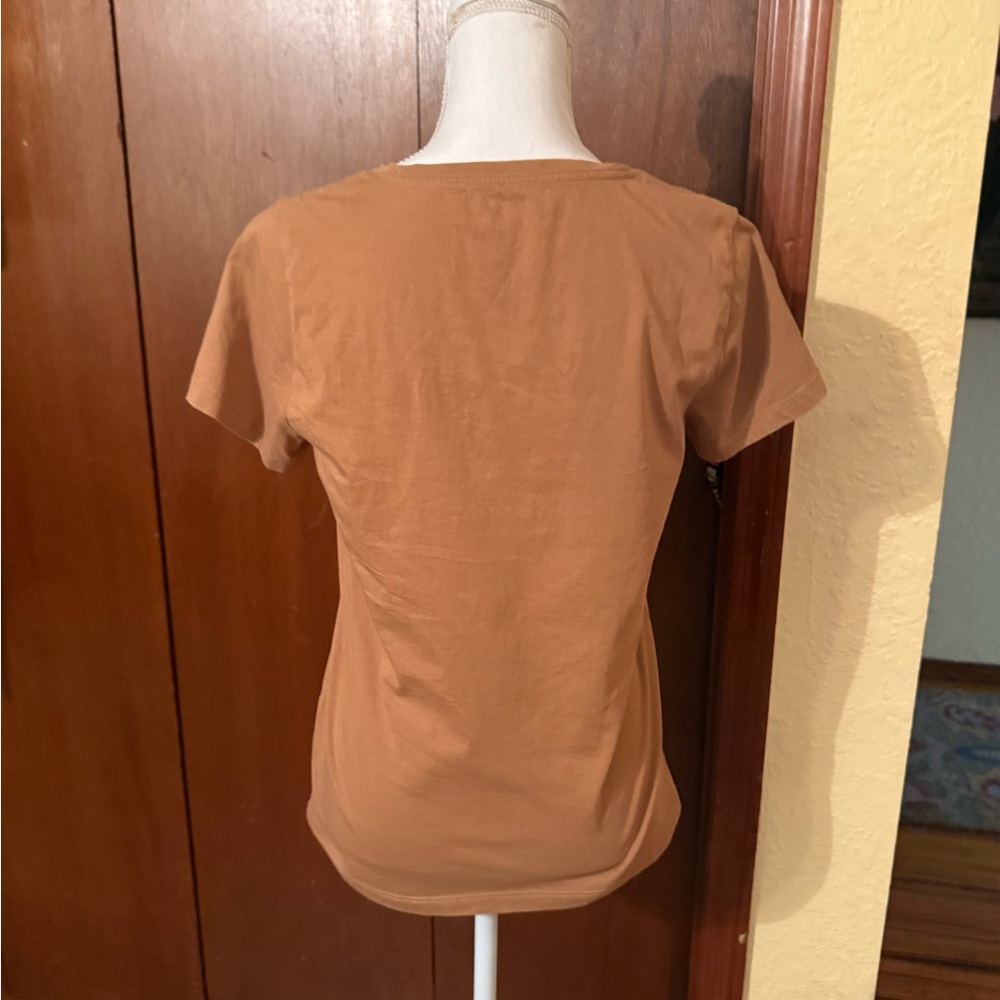 J. Crew Brown Tee with Leaf Embellishments - Picture 3 of 6